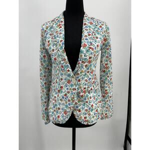 J.Crew Campbell Blazer Liberty Art Fabrics Floral Size 00 NWT Cotton Lined
